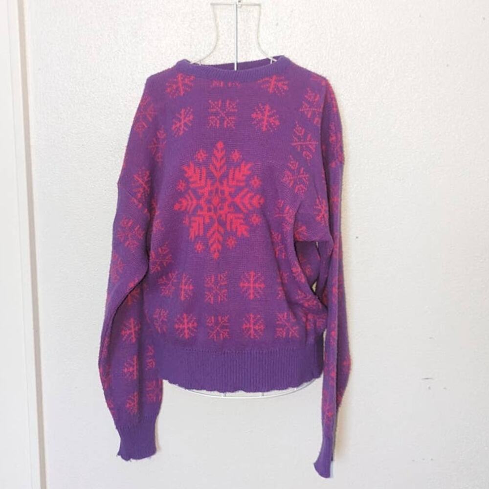 Vintage 80s Barbie vibe Christmas Sweater Sz M